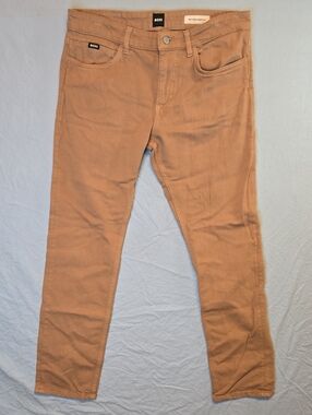 Hugo Boss Tan Camel Delaware Slim Fit Stretch Denim Jeans